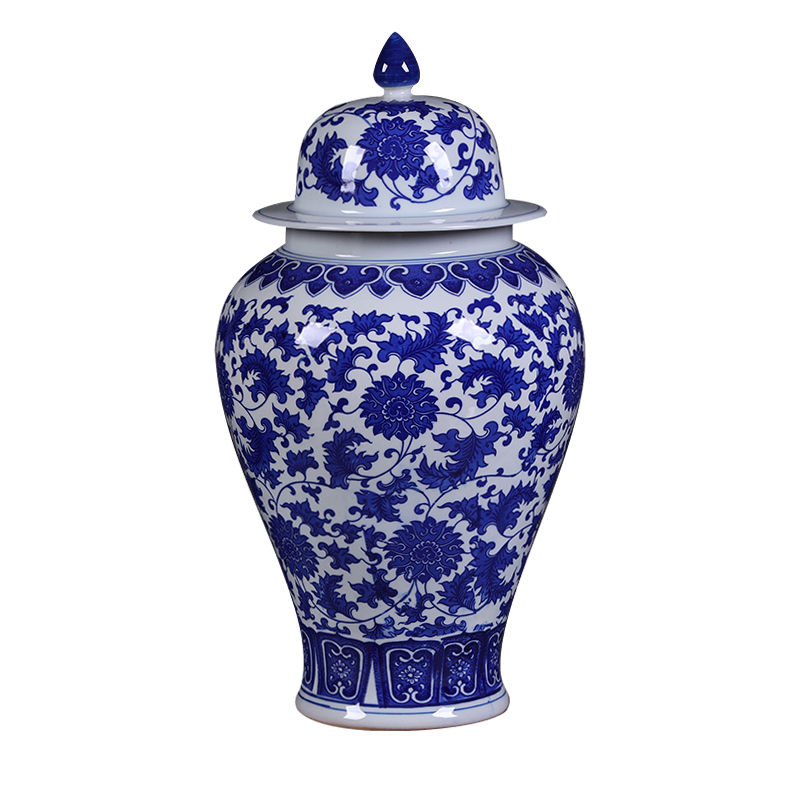 Antique porcelain of jingdezhen ceramics general tank storage tank furnishing articles new Chinese creative living room home decoration