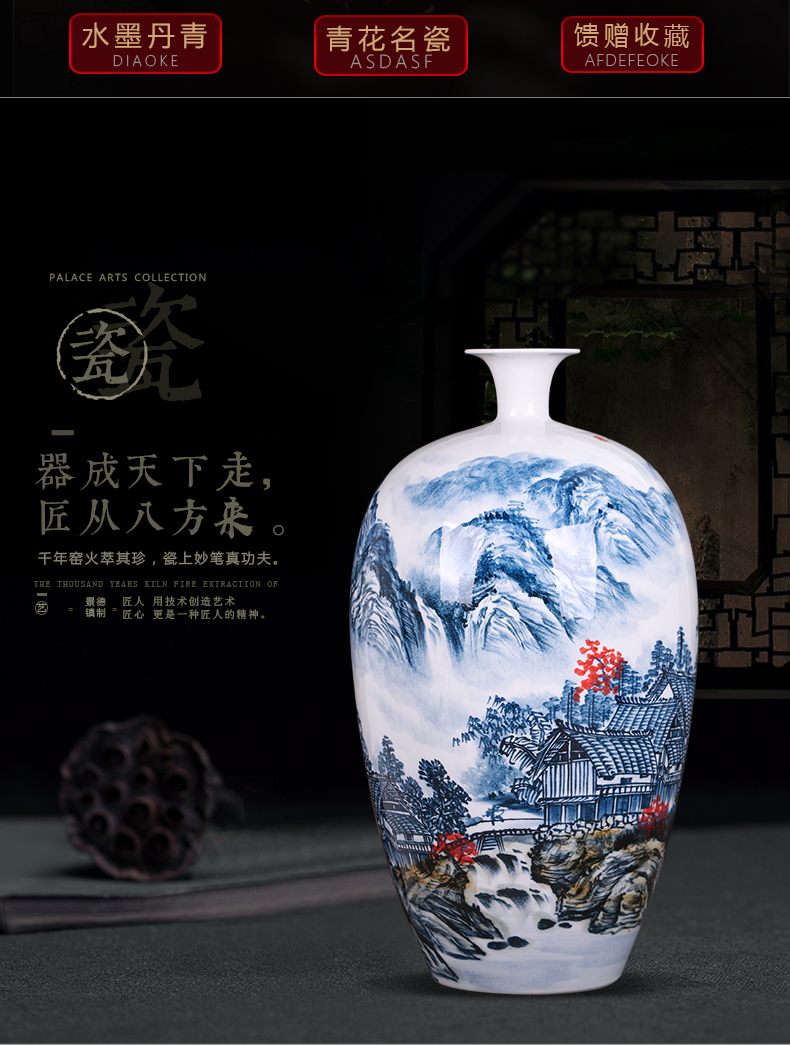 The Master of jingdezhen ceramics hand - made creative new Chinese blue and white porcelain vase sitting room porch decoration furnishing articles