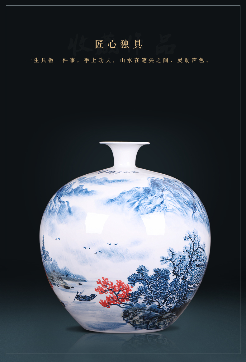 The Master of jingdezhen ceramics hand - made scenery large vases, flower arrangement of the sitting room porch decoration of the new Chinese style furnishing articles