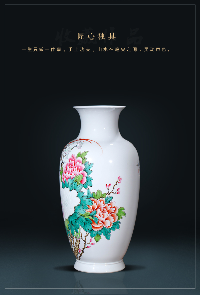 Jingdezhen ceramics master hand carved vases, flower arranging new Chinese style living room porch home furnishing articles