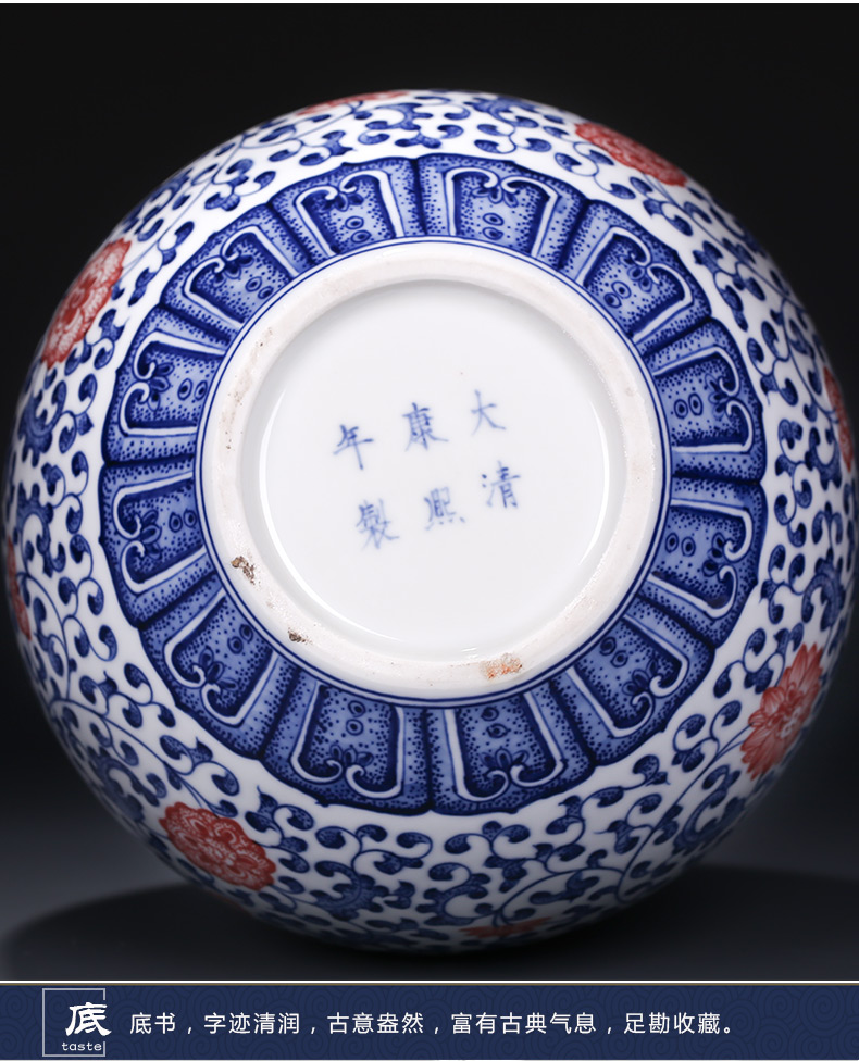 Jingdezhen ceramics imitation qianlong year hand - made of blue and white gourd bottle of new Chinese style classical sitting room adornment is placed