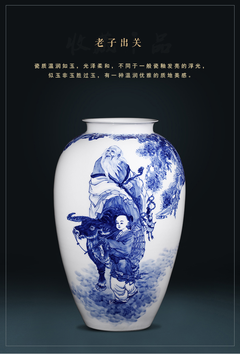 The Master of jingdezhen ceramics hand - made of blue and white porcelain vases, sitting room of the new Chinese style household decorations furnishing articles gifts