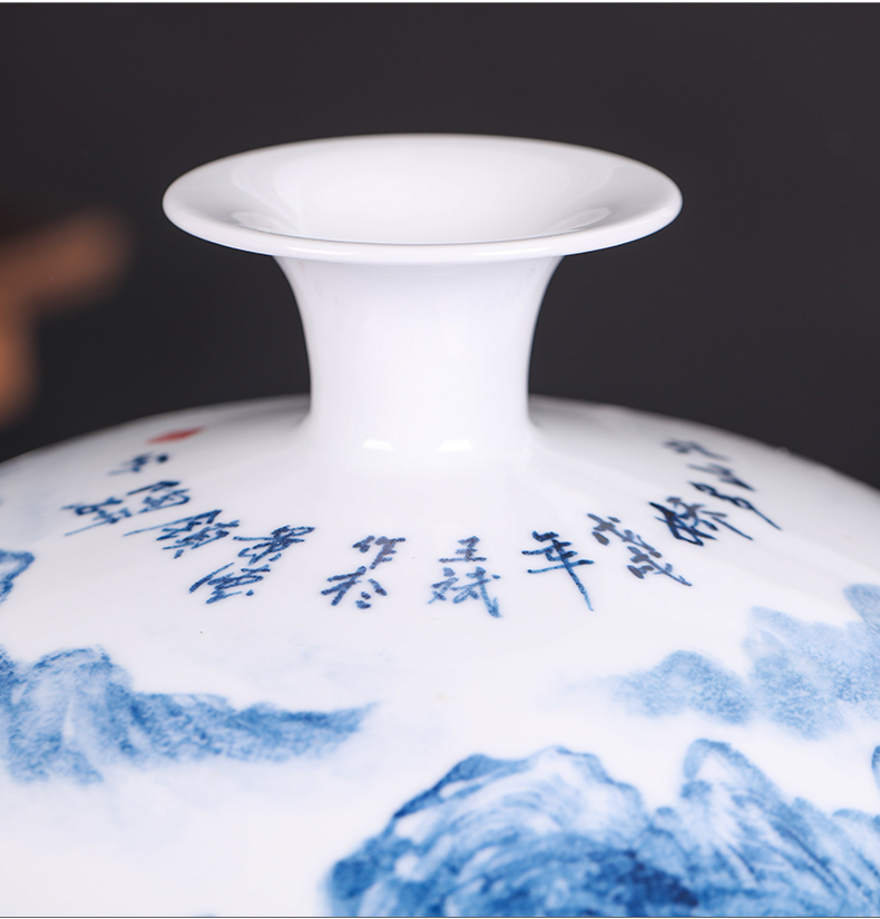 The Master of jingdezhen ceramics hand - made scenery large vases, flower arrangement of the sitting room porch decoration of the new Chinese style furnishing articles