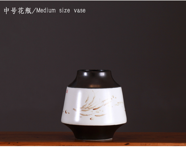 Modern new Chinese vase three - piece furnishing articles of jingdezhen ceramics zen dried flowers, flowers in the sitting room porch decoration