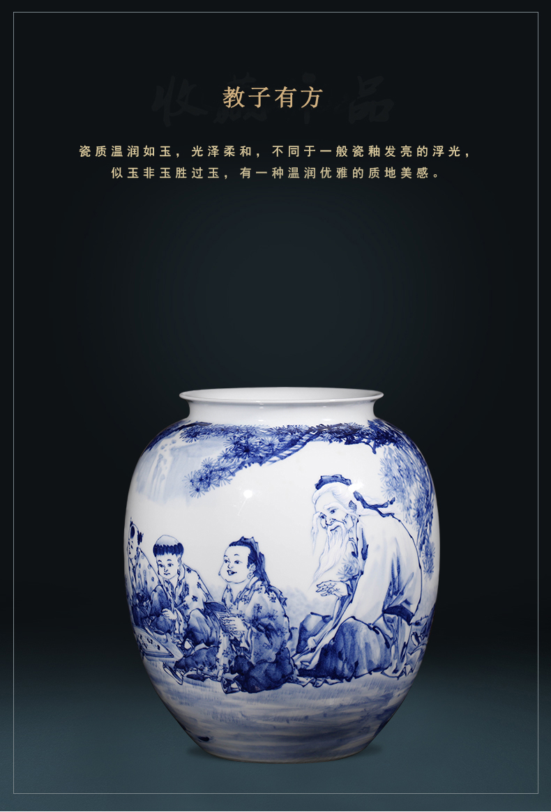 Jingdezhen ceramics outnumbered hand - made of blue and white porcelain vase household of Chinese style of the sitting room porch place gifts