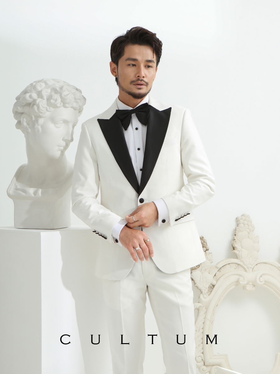 CULTUM white suit men refuted a grain of bridegroom to marry the wedding ceremony host suit