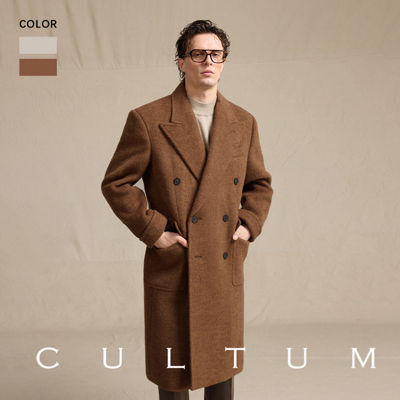 【10% Camel Hair, 10% Mulberry Silk, 80% Wool】Cultum 880g Arena Edition Polo Double-Row Wool Coat for Men 【10% Camel Hair, 10% Mulberry Silk, 80% Wool】Cultum 880g Arena Edition Polo Double-Row Wool Coat for Men