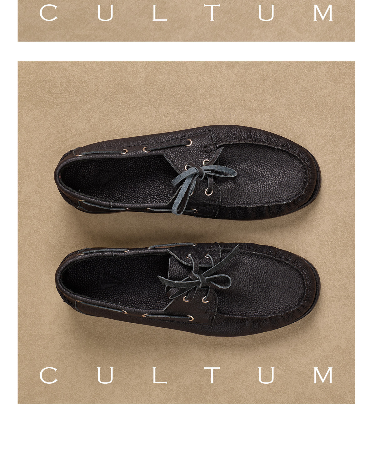 CULTUM Lychee Grain Leather Boat Shoe