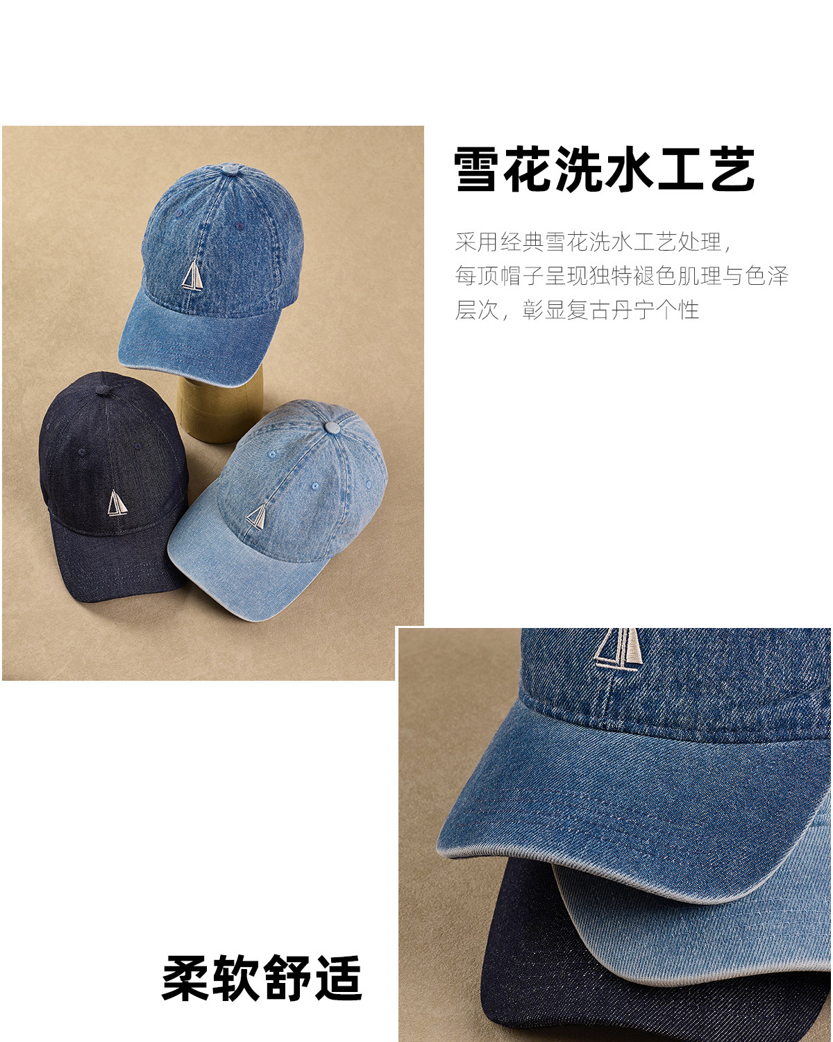 CULTUM Retro Denim Embroidered Baseball Cap