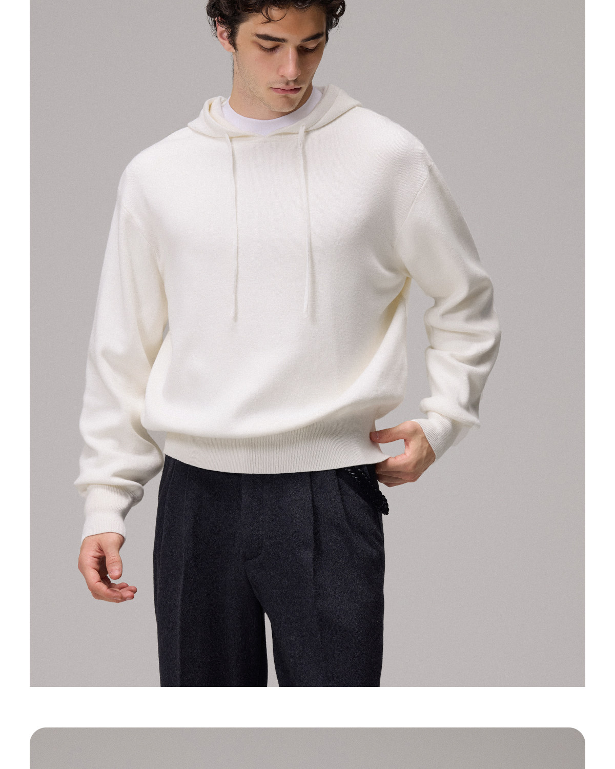 CULTUM Loose Hooded Knit Sweatshirt 685g