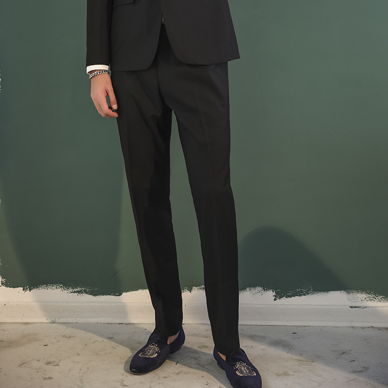 Korean version of slim business casual formal dress trousers wedding wedding banquet suit pants men's suit pants black