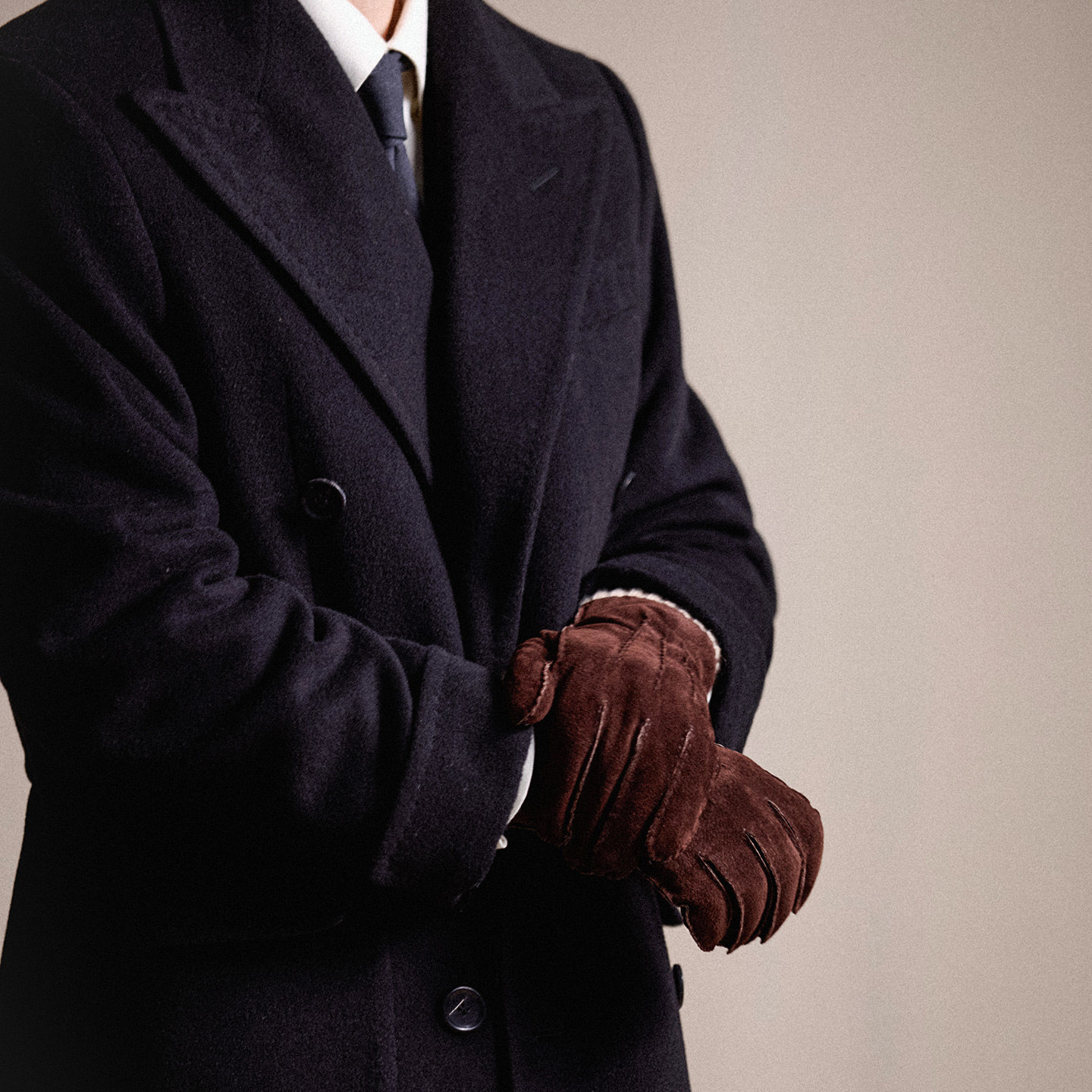 CULTUM Beaded Edge Leather Fingerless Gloves