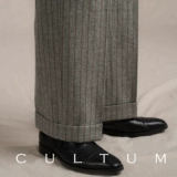 [1930-е годы, 480 г тяжелой шерсти] CULTUM утолщенные голливудские брюки с двойными складками и прямыми полосатыми брюками для мужчин