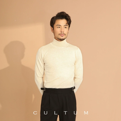 CULTUM Шерстяной трикотажный тонкий базовый приятный телу свитер, изысканный стиль, облегающий крой