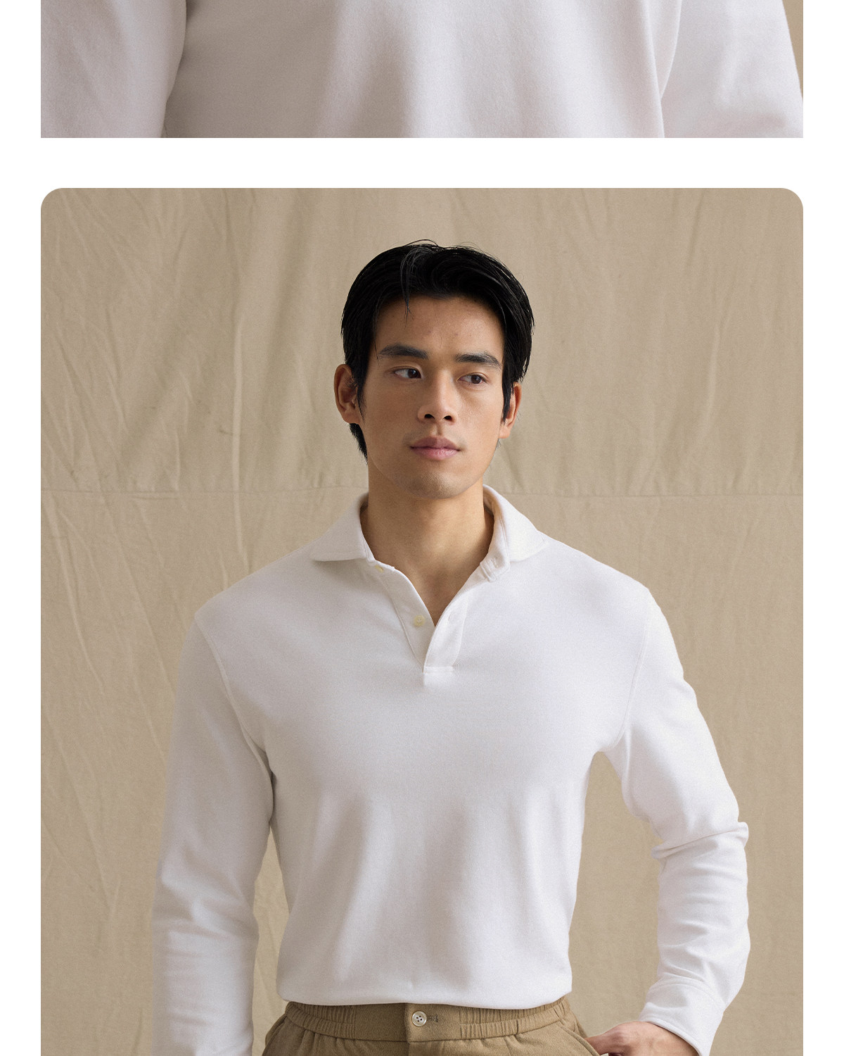 CULTUM Windsor Collar Long-Sleeve Polo