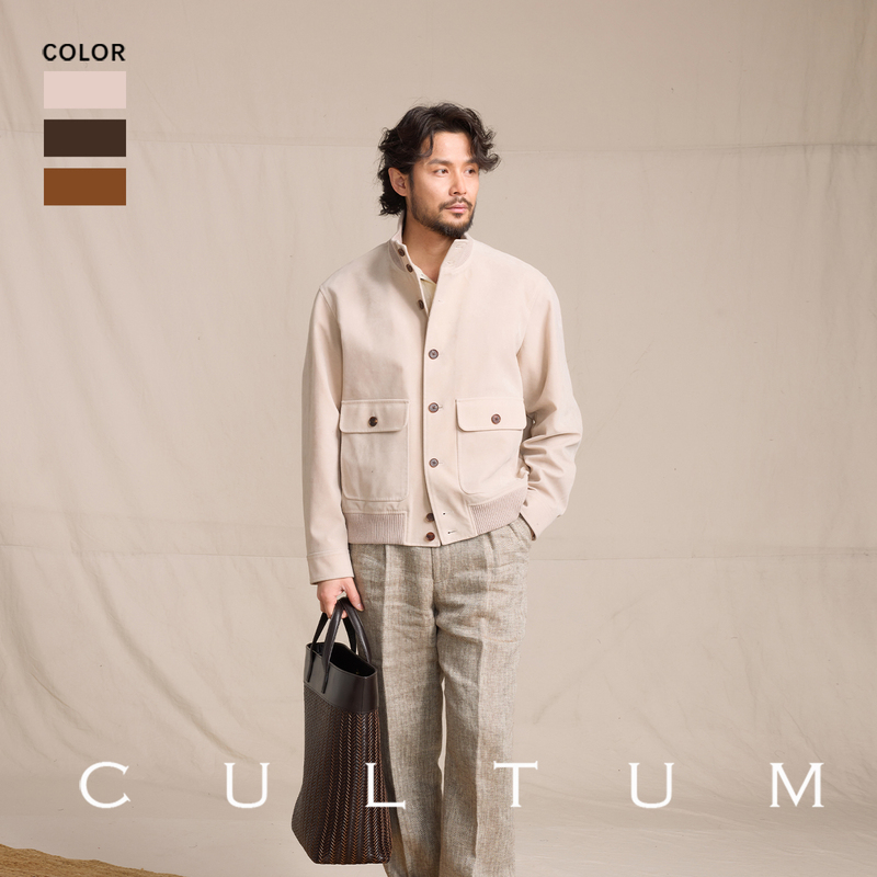 [Machine Washable and Easy to Care for] Cultum Italian Casual Faux Suede A1 Pilot Short Jacket for Men