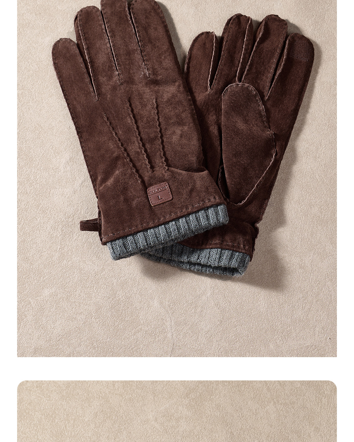 CULTUM Beaded Edge Leather Fingerless Gloves