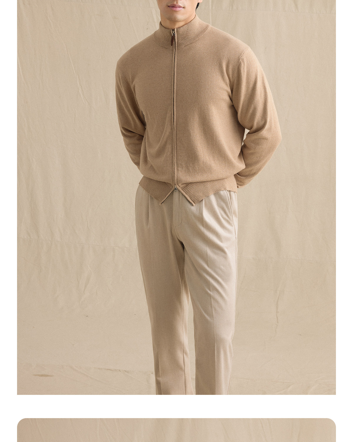 CULTUM Cotton-Cashmere Double-Zip Knit Cardigan