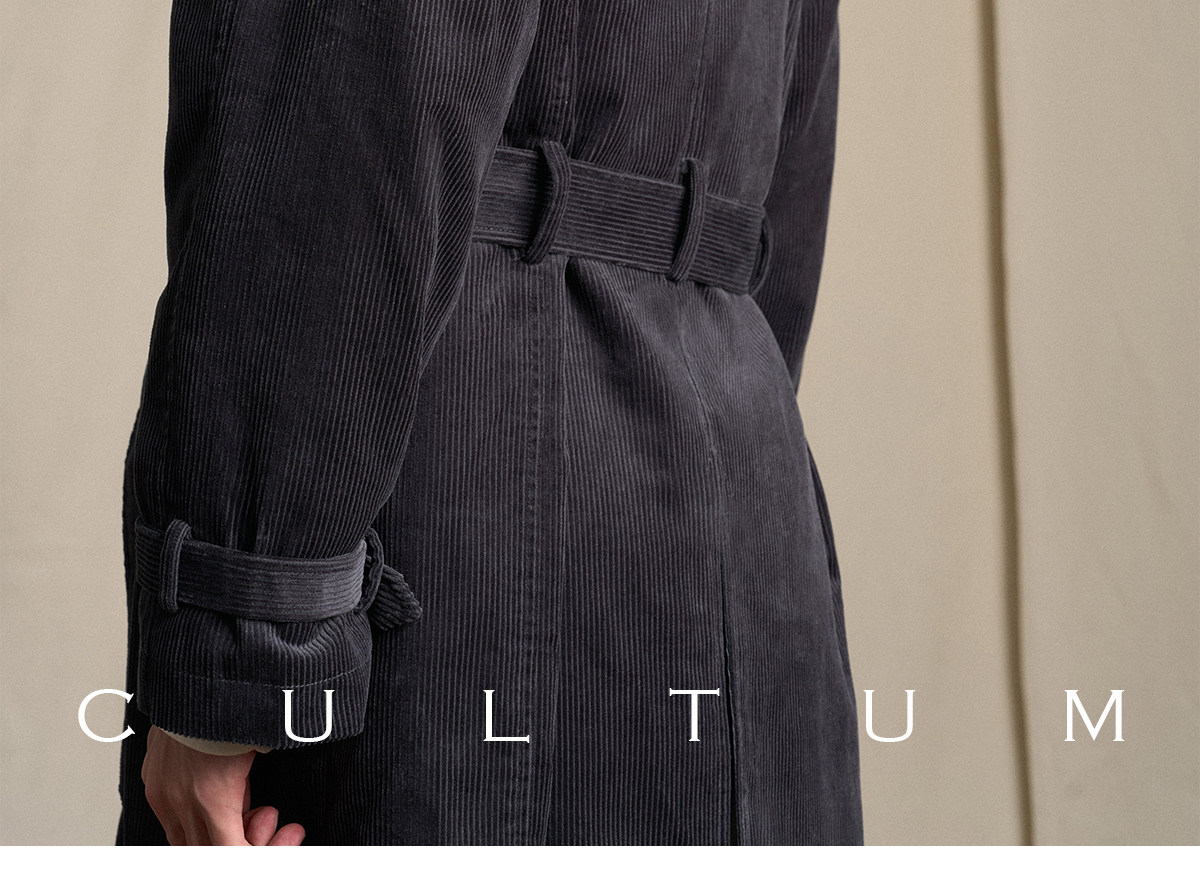 CULTUM Mid-Length Double-Breasted Trench Coat