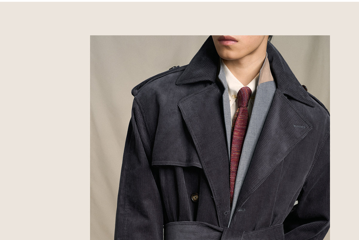 CULTUM Mid-Length Double-Breasted Trench Coat