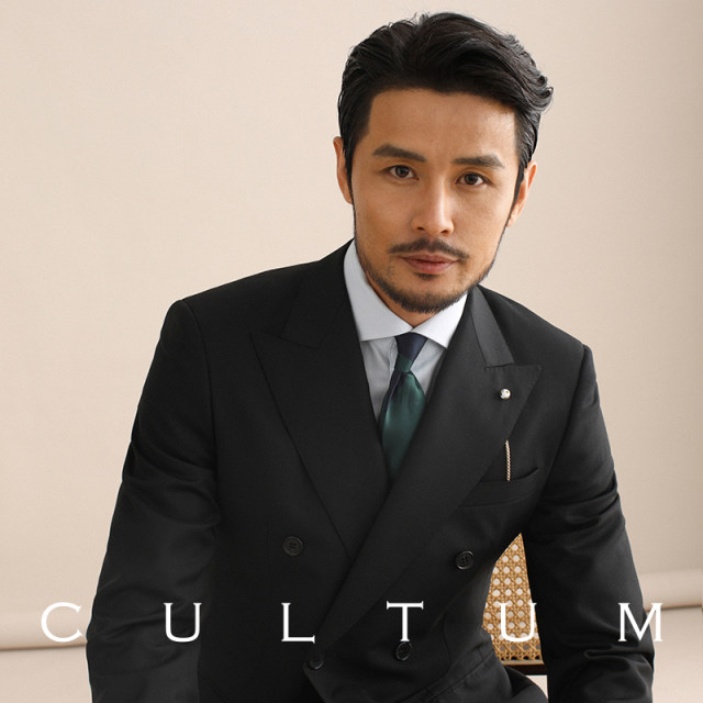 CULTUM 100-count worsted wool business no-iron suit men's suit double-breasted lapel collar suit formal