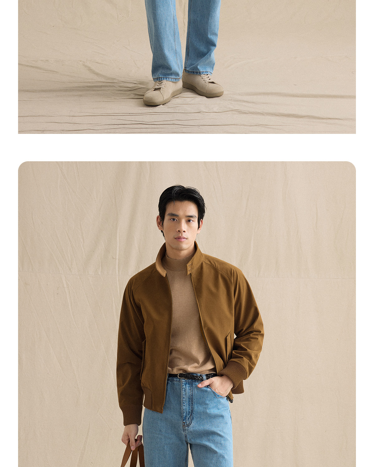 CULTUM Loose Vintage Faux Suede Harrington Jacket