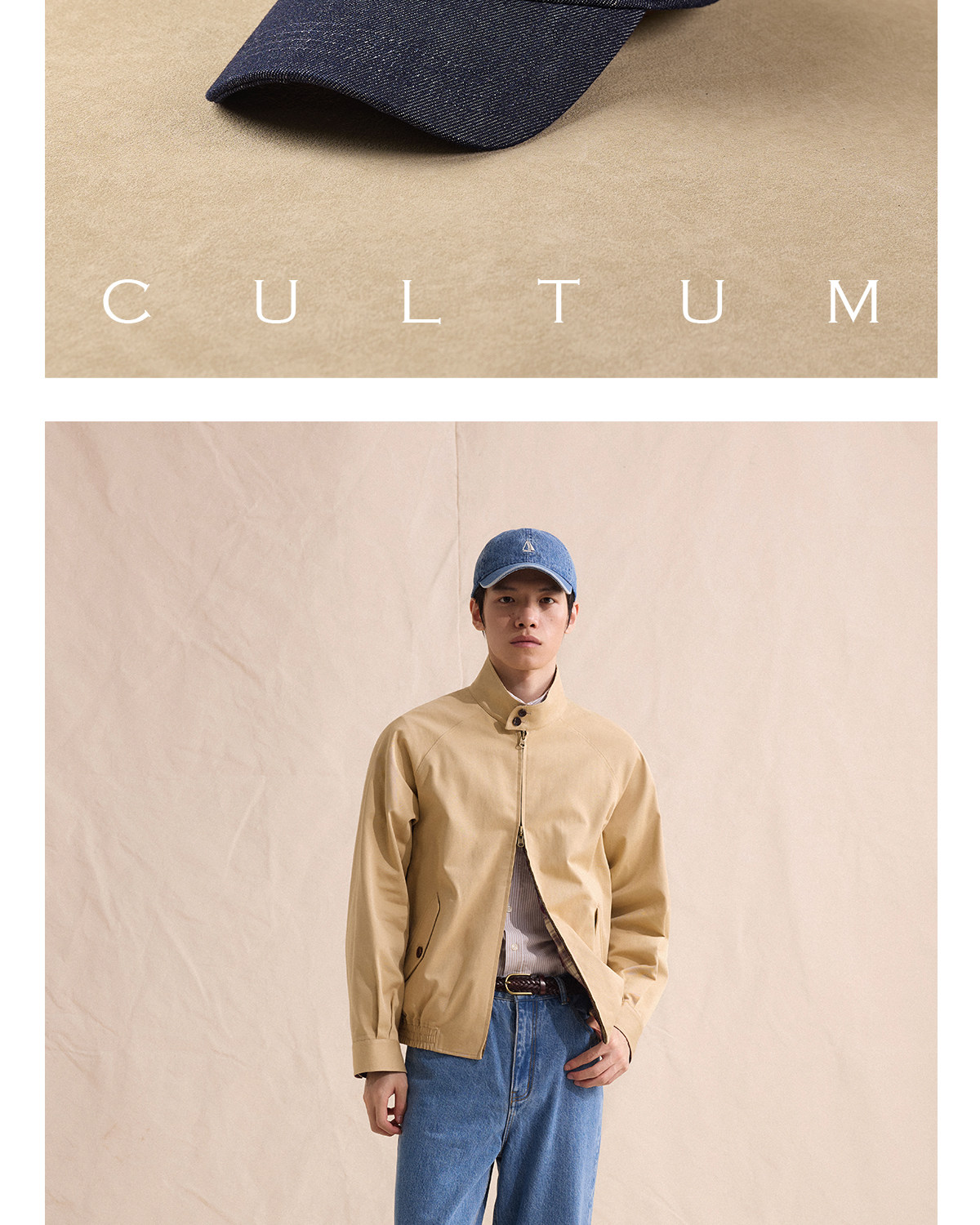 CULTUM Retro Denim Embroidered Baseball Cap