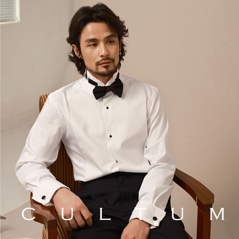 Cultum One Day Comfortable and Skin-Friendly No-Iron Wing-Collar French Shirt Men's Business Gentleman Banquet Dress Shirt