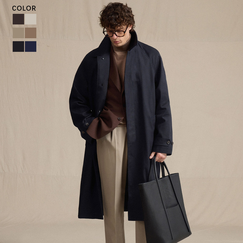 【Full Wool Removable Liner】Cultum 100% Cavalry Style Balmaqin Windbreaker Men's Mid-Length Coat
