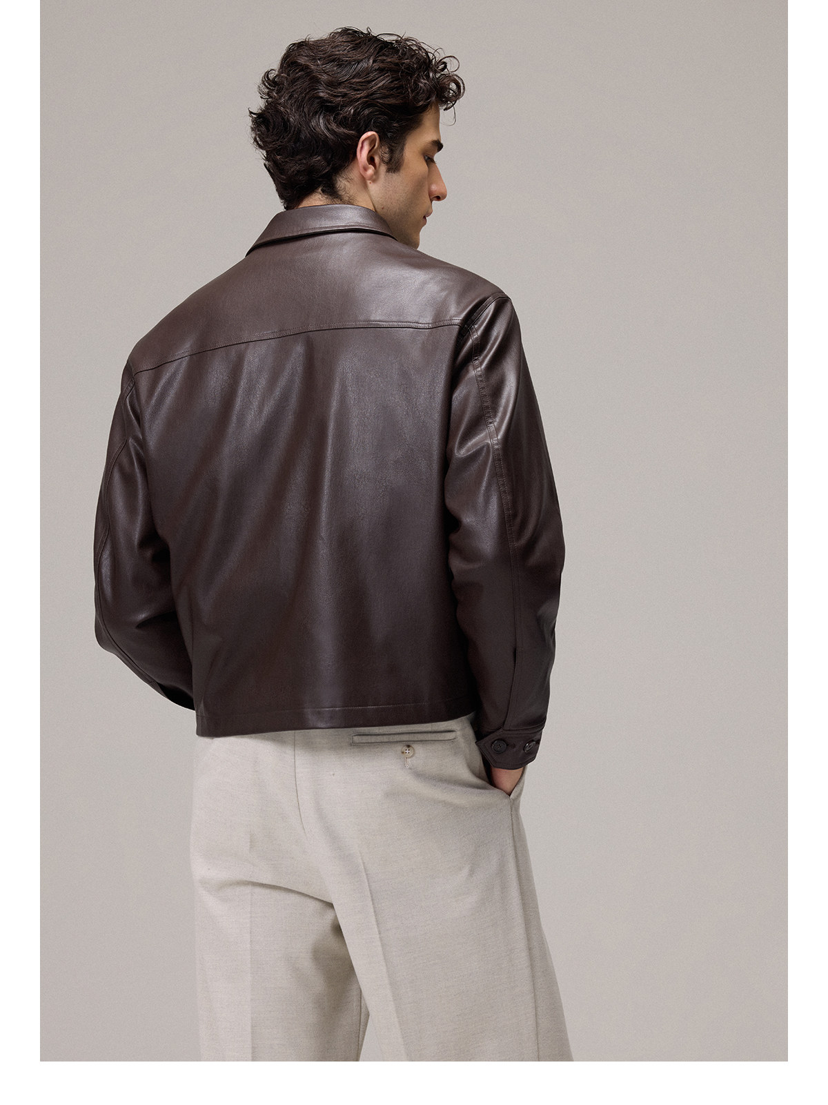 CULTUM Cropped Zip-Up PU Jacket