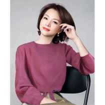 High Order Elegant Rouge Sea Tang Red Willpower 22 Chunqiu Dong Qings Tongan Design Feel Heavy-Genuine Silk Shirt