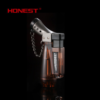 100 Honest portable direct punching lighter inflatable spray fire gun Mini transparent spray gun point cigar with high fragrance moxibustion barbecue