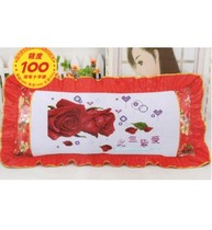 Precision 100% Printed Gong Cross Stitch Double Pillow Cover Gong Satin Embroidery Newly Pillow