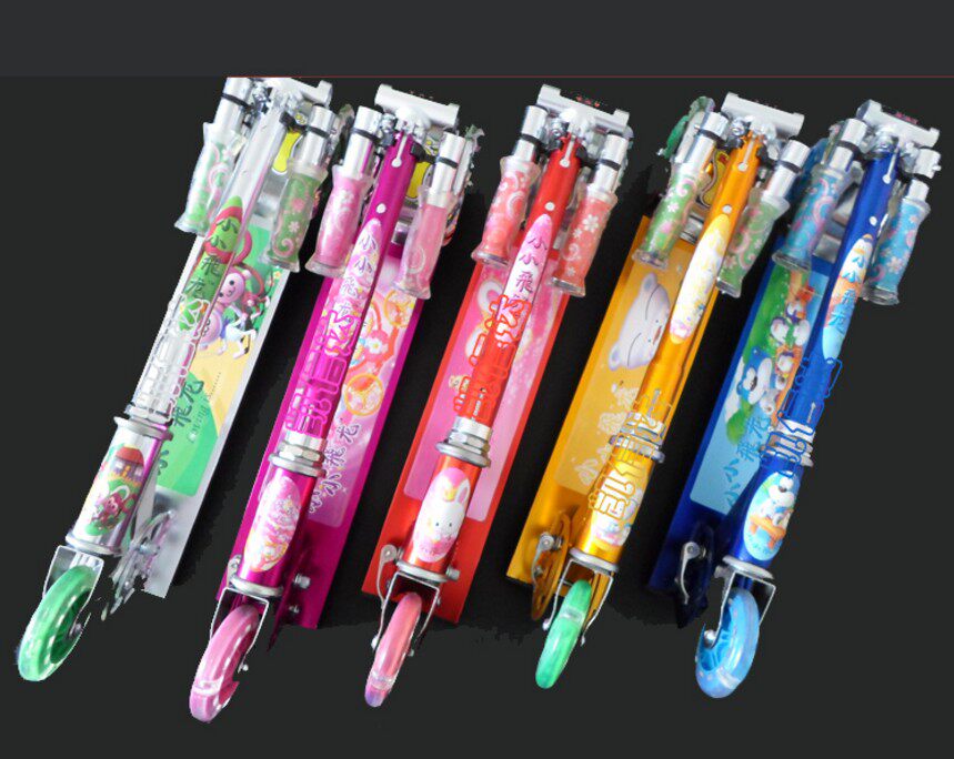 Small 1 4 Inch Sleeves Wrench Dragon Children Scooter Three-wheeled Scooter Cycline Full Aluminum Alloy Thickened PU Wheel Flash Wheel