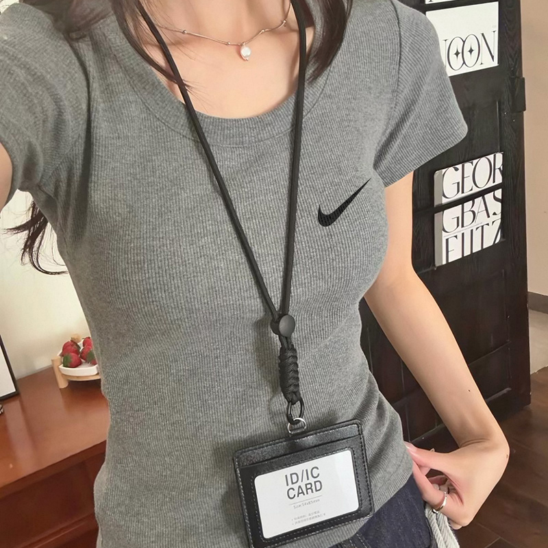 Nike Nike Short-Sleeved T-Shirt Women's U-Neck Gray Right-Shoulder Short-Sleeved Summer 2026 New Style Simple and Versatile American Retro Nike Nike Short-Sleeved T-Shirt Women's U-Neck Gray Right-Shoulder Short-Sleeved Summer 2026 New Style Simple and Versatile American Retro