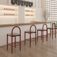 Кремовый дизайнерский стульчик для кормления для коммерческого использования, чай с молоком, подставка для ног