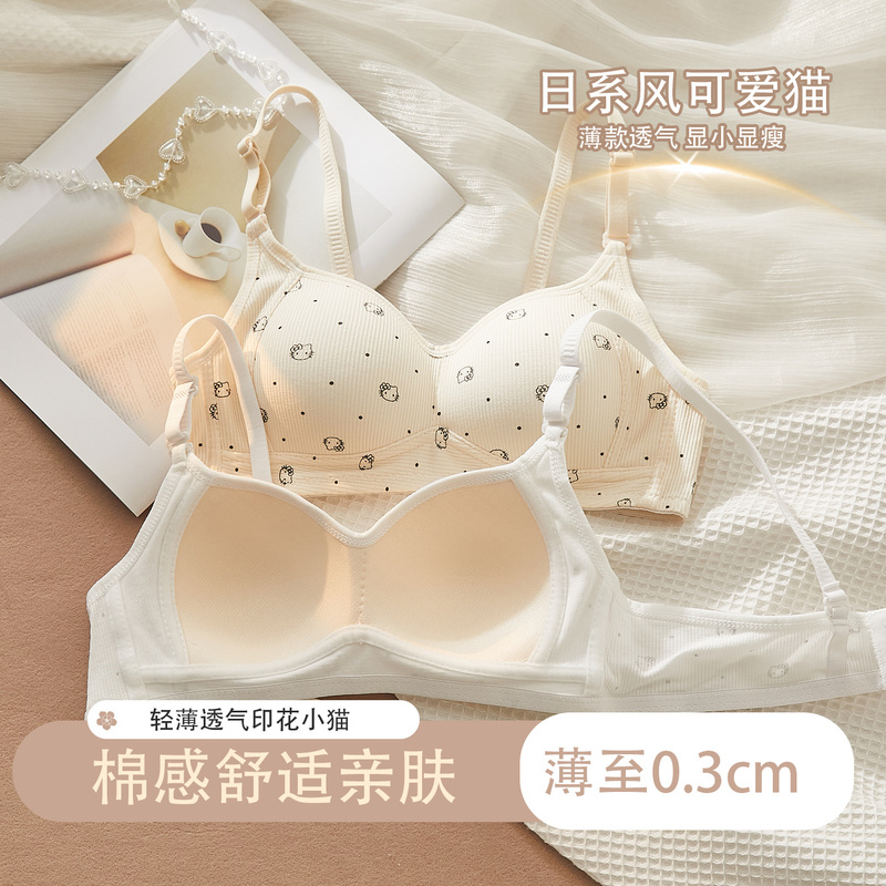 Cute Girl's Underwear for Women 2026 New Style Small Chest Push-Up Anti-Sagging Side Breast Collection Fixed Cup Student Bra Summer Cute Girl's Underwear for Women 2026 New Style Small Chest Push-Up Anti-Sagging Side Breast Collection Fixed Cup Student Bra Summer