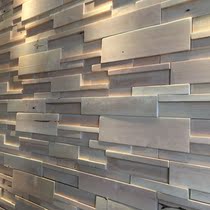 European birch wood mosaic TV background wall log wood boat wood mosaic living room decoration background wall