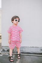 Clear Barn Spring Summer Childrens Clothes Children New Small Bananas Kimono Sleeping Clothes Summer Men And Women Baby Pure Cotton Pyjamas Suits