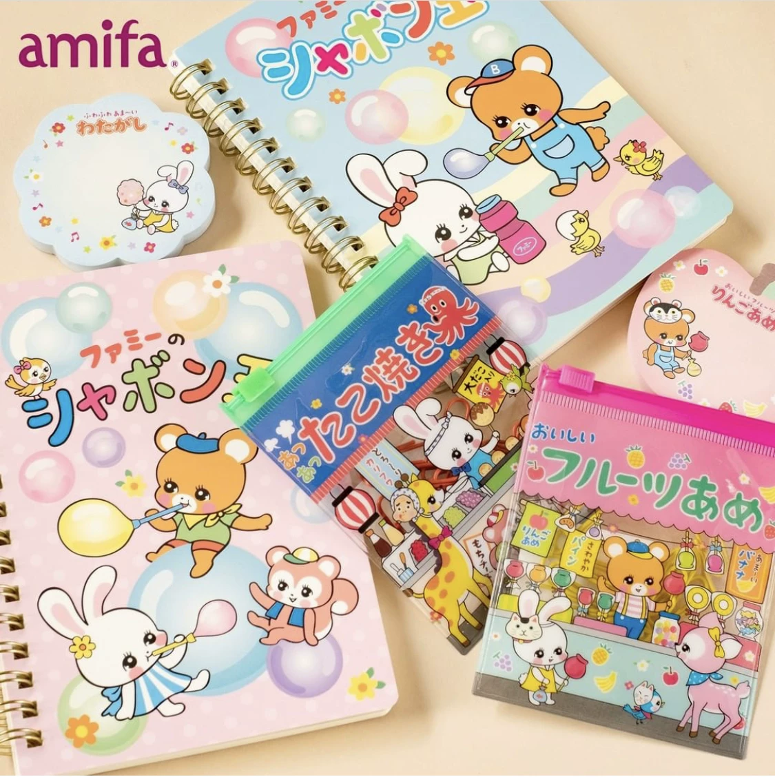 Точечная Япония AMIFA Showa Retro Retro Series мультфильм милый окружающая канцелярия бакалея хранение