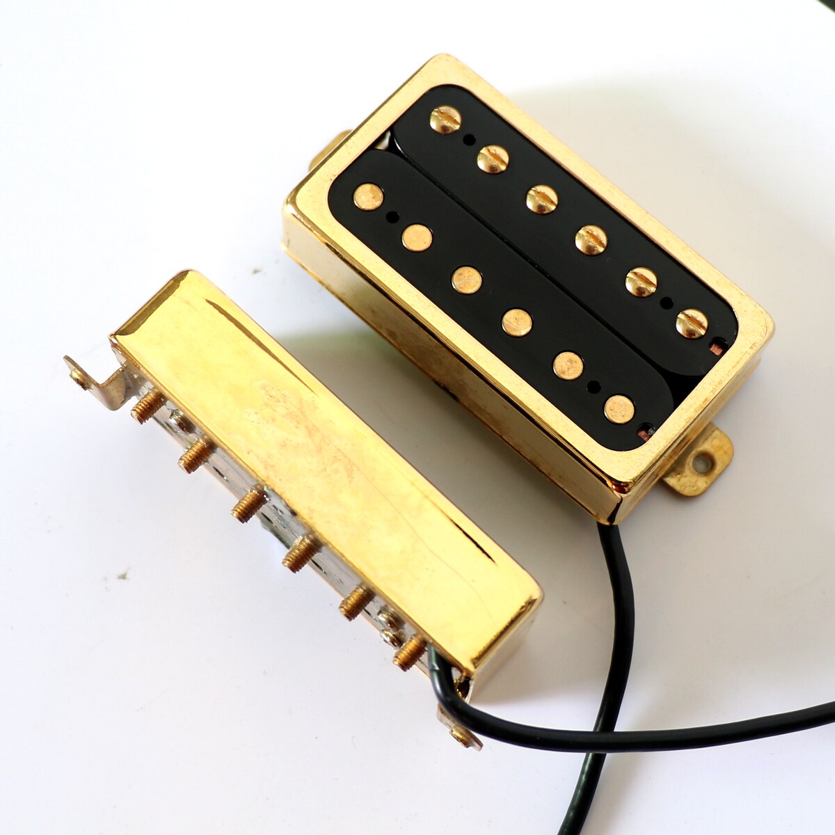 Звукосниматель 包邮东礼电吉他双线圈拾音器开放式lp铝镍钴5号金色黄铜外壳dl59 Donlis