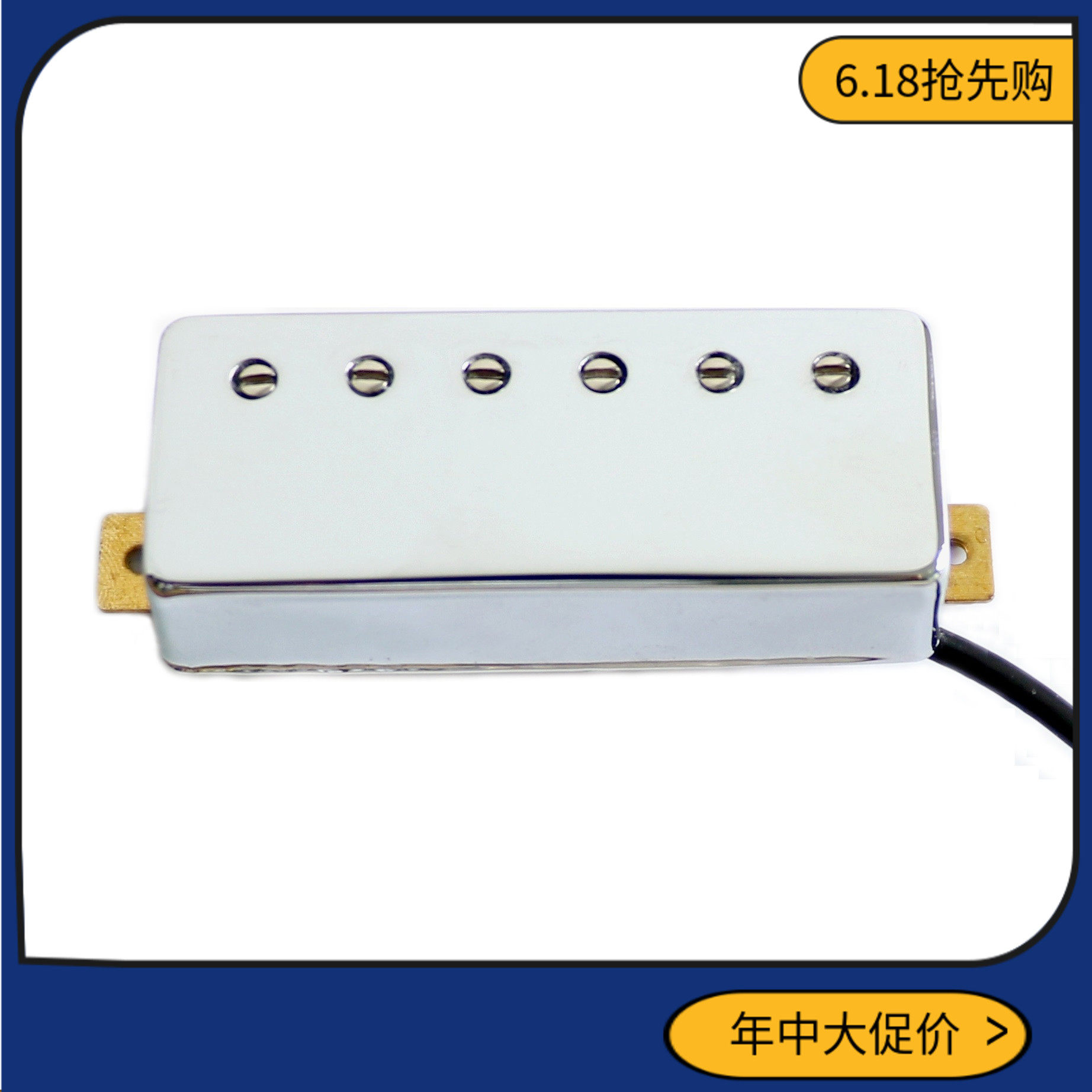 East Lilly Electric Guitar Replacement Small Double Ceramic Magnet Silver Shell Mini LP Double Coil Pickle can cut single double