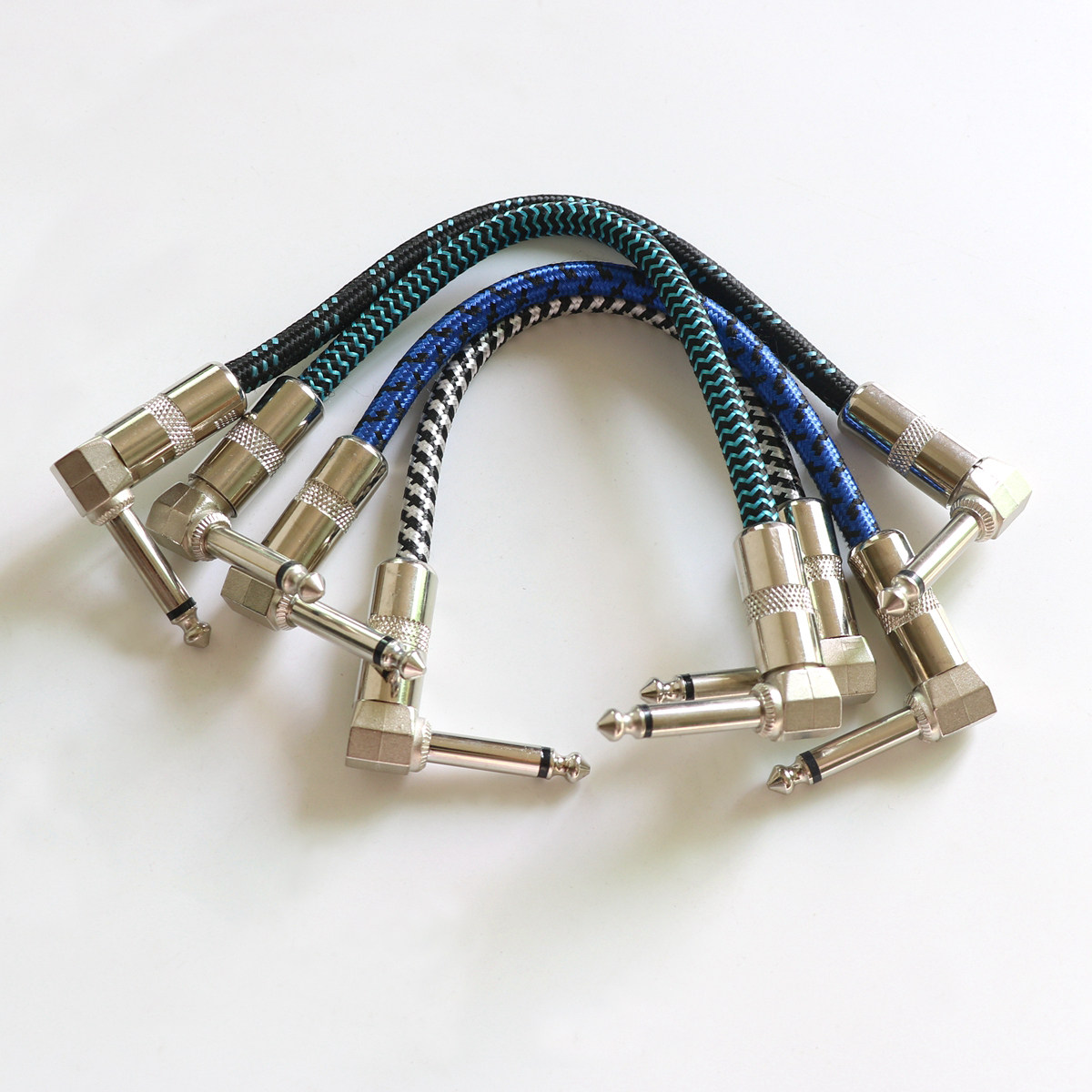 Dongli pure copper noise reduction shielding electric guitar effector connection wire metal elbow braided wire color random