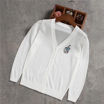 Girls knitted cardigan ice silk air-conditioning shirt sunscreen thin section medium and large childrens Western style baby all-match summer coat