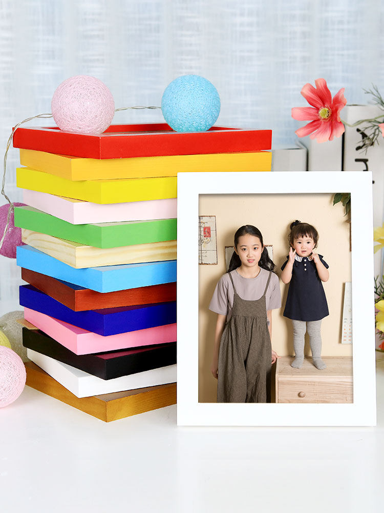 Solid Wood Quality Photo Frame Pendulum Table 5 6 7 10 Inch Creative Pendulum Pieces Children Photo Hanging Wall A4 Mounted Picture Frame Custom