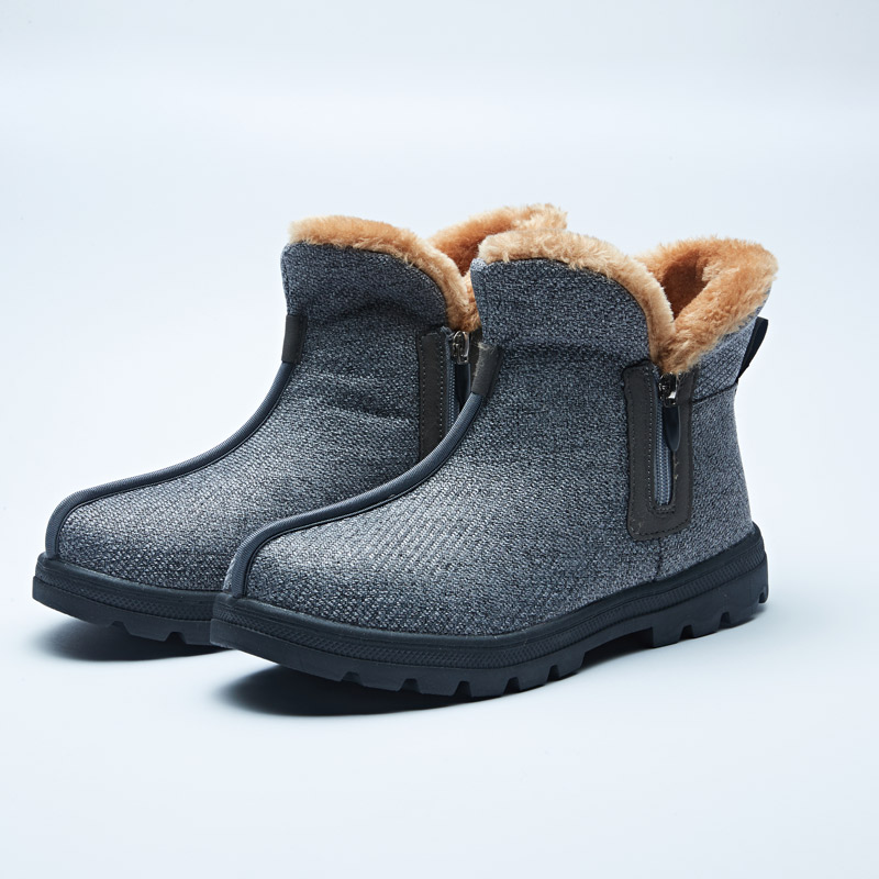 Tush Cotton Boots Man Warm Medium-high Cylinder Monk Shoes Monk Shoes Non-slip Plus Suede Cold-Proof Warm Cotton Shoes Winter High Cylinder Shoes