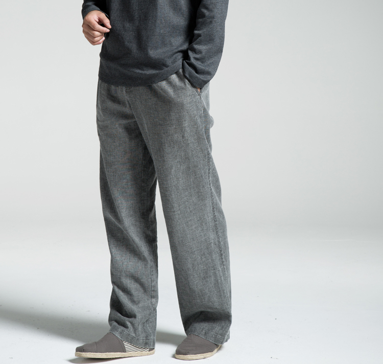 Cirim Original China Wind Cotton Linen Casual Pants Men Loose Comfort Long Pants Mid-Spring Summer Season Large Size YK032