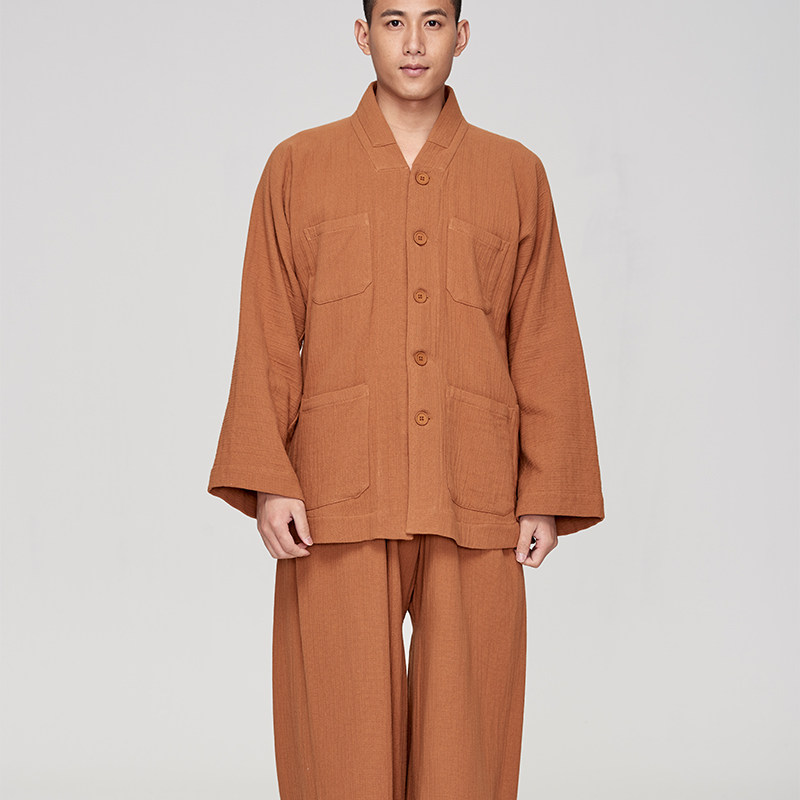 Tucong monk served cotton linen monk clothes Buddhist monk coat short coat autumn winter new zen mandarin jacket YXS02-467