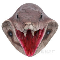 Snake mask realistic animal headgear scary spoof Halloween masquerade party escape room props