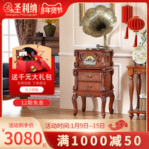 St. Lina European-style solid wood phonograph retro audio living room home American Big Horn vinyl record player pendulum